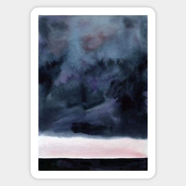 Watercolor landscape sky clouds Sticker by Olga Berlet